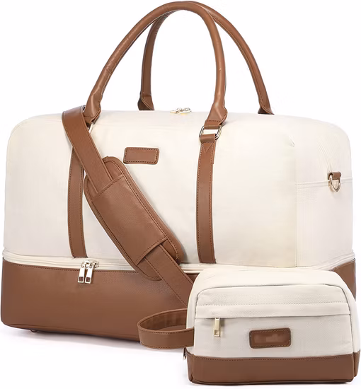 Travel Duffel Bag for Men Carryall Weekender Duffle Tote Bag Large Size for Womens Carryon Weekend Overnight with Shoes Storage and Toiletry Bag