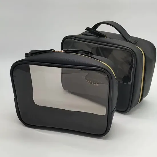 Custom Cheap Portable Travel Leather Upgraded PU Waterproof Toiletry Cosmetic Makeup Beauty Bag